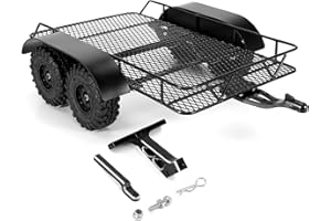 INJORA Metal Hitch Mount Trailer for Axial SCX24 Upgrade 1/24 RC Crawler