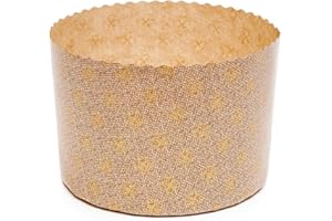 Ecopack Molde de papel para panettone alto de 500 g, apto para horno hasta 220 °C, paquete de 100 unidades