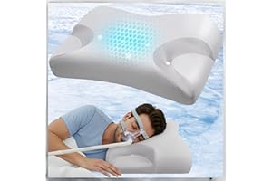 Hydomi CPAP Memory Foam Pillow for Side Sleeper [Upgrade Pillowcase] Sleep Apnea Pillow Suit for All CPAP Masks User - CPAP Anti Snoring Pillow - Orthopedic Neck Support Pillow Relief Neck Pain