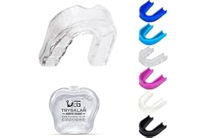 TrySalar Sports Premium Mouth Guard Slim Fit for Boxing Women Youth Junior Mouldable Mouthpiece Boil and Bite Braces Gum Shield with Case MMA Hockey Rugby Basketball Judo Karate (Clear, Junior)