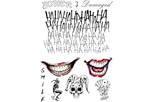 AISNANZH Halloween Temporary Tattoo,Joker Temporary Tattoos For Men Women Girls Adults Halloween Cosplay Accessories (style 3)