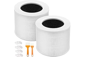 ARCHER LIFE HALL 2 Pack Core Mini Replacement Filter Compatible with LEVOIT Core Mini Air Purifier, 3-in-1 H13 True Hepa Air Filter, Core Mini-RF Filter with 12 Pack Aroma Pads