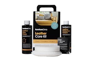 Furniture Clinic Leather Furniture Care Kit - Premium Cleaning Kit for Sofas & Furniture - 250ml Cleaner & Conditioner – For All Types of Leather