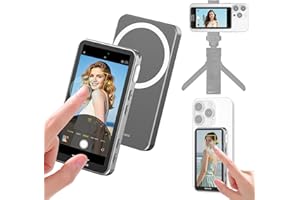 Newmowa Magnetischer Telefon Vlog Selfie Touchscreen Monitor mit Zoom,1080P Wireless Aufnahme,Telefon Rückkamera für Selfie Vlog TikTok,Kompatibel mit iPhone (4K 30fps Aufnahme Nur für iPhone 15/16)