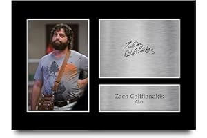HWC Trading A4 Zach Galifianakis The Hangover Alan Regali Stampati Autografo Firmato Immagine Per Gli Appassionati Di Memorabilia Di Film - A4 Incorniciato