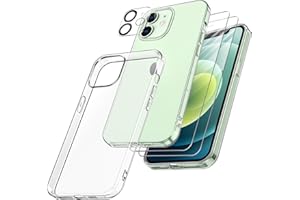 FLLAO Handyhülle für iPhone 12 Mini Hülle mit 2 Schutzfolie und 1 Kameraschutz, TPU Silikon Stoßfest Schutzhülle [Schutz in Militärqualität] Durchsichtige Kratzfest iPhone 12 Mini HandyHülle