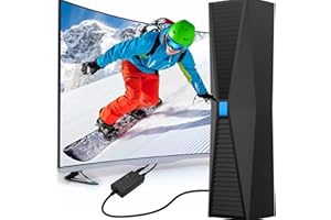 CENBOU 2025 Indoor TV Aerial - Digital Aerial with Booster 380+ Long Range Reception for Freeview TV Support 4K 1080P HDTV & 5M Coax Cable (Tablet) (Solid)