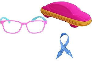 JoXiGo Blue Light Blocking Glasses for Kids Boys Girls Unbreakable Frame with Adjustable Strap + Case + Cleaning Cloth