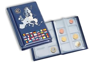 Leuchtturm Album de Poche avec 12 Feuilles Numismatiques pour 12 Séries complètes d'Euros, Bleu