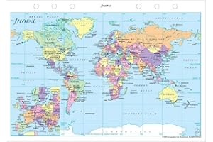 A5 Filofax World Map Replacement Insert Refill Essentials Accessories Pack 341904