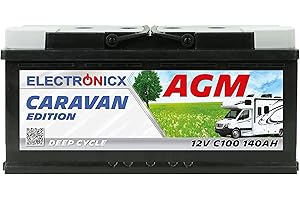 Akumulator AGM 12 V 140 Ah Electronicx Caravan Edition V2, akumulator słoneczny 12 V, akumulator 12 V, akumulator słoneczny, akumulator zasilający 12 V, akumulator żelowy do kampera 12 V 140 Ah