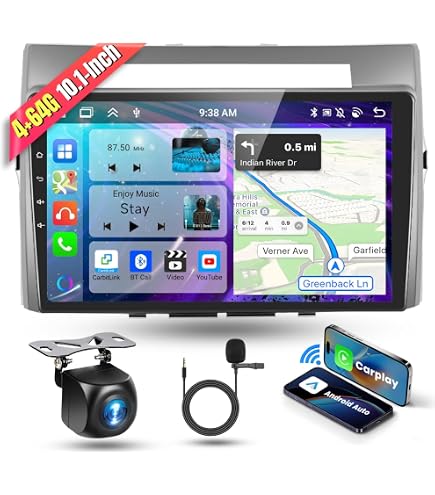 Autoradio Android 13 Pour Toyota Corolla Verso 2003-2009 - 9 Pouces - CarPlay/Android Auto - GPS, WiFi, Bluetooth