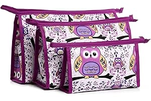 Panlom® Set of 3 Women Makeup Bags Women Bag Waterproof Travel Wash Cosmetic Pouch Tote Clutch Zipper Purse (Style 2)