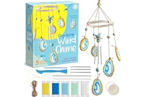 EDUMAN Lavoretti Creativi - Campanelli eolici in argilla, giochi bambina 10 anni a Vento Kit, per Esterno Decorare