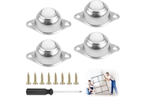 TYBYBB Rotelle a sfera per mobili, carichi pesanti, piccole 15 mm, rotonde, mini ruote piatte, con ruote a sfera in nylon a 360°, per mobili, utensili da cucina, slitta scorrevole