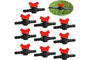 Anseom 10 szt. zawór przełącznika nawadniania kropelkowego 16 x 16 mm zawór odcinający nawadnianie kropelkowe złącza węża zawór kolczasty do ogrodu, plantacji i ogrodu przyłącze do nawadniania