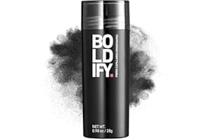 BOLDIFY Fibres Capillaires Naturelles - 28g - Poudre Densifiante – Masque la Perte de Cheveux en 15s – Pour Hommes et Femmes (Noir)