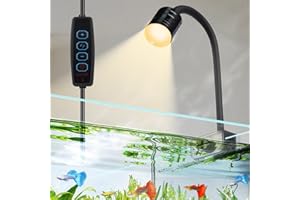 Boxtech 3W LED Aquarium Light for Tanks-Projecteur COB réglable avec 3 modes d'éclairage, Parfait pour les Nano aquariums et les petits aquariums