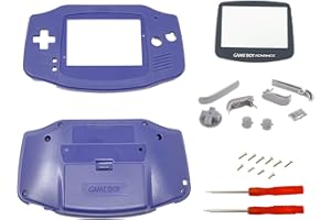 THE TECH DOCTOR Boîtier de remplacement Gameboy Advance complet pour Nintendo Gameboy Advance - Kit de réparation professionnel avec outils (Violet)