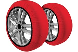 WeGeek, ACTIVE SERIES. Coppia calze da neve per auto, SUV, 4×4, furgoni con nuova OMOLOGAZIONE EUROPEA EN 16662-1 che unifica le calze da neve alle catene da neve -TAGLIA L (coppia). Montaggio 2min.