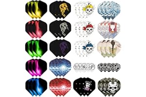 VYZUTR Ailettes Standard Fléchettes 60 Vols de Fléchettes de Formes Différentes Dart Flights, Parfait pour fléchettes à Pointe Souple/Acier Fléchettes