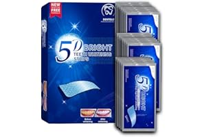 DENTELO New 5D Teeth Whitening Strips for Sensitive Teeth 14 Sessions-Enamel Safe Whitening Strips for Teeth Strips Advanced Whitening Teeth Strips Tooth Whitening Strips for 5D White Teeth Whitening Strips