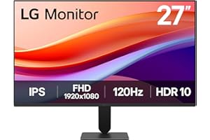LG MONITOR 27U411A-B - FHD 1080p IPS 27 inch, 120 Hz, 5ms GtG, Computer desktop display with VRR, HDR10, Smart Energy Saving, Anti-Glare, D-Sub, HDMI, Matte Black