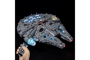 Hosdiy Fernbedienung LED Beleuchtung Set für (Millennium Falcon) Modell 75192 - Kompatibel mit Lego 75192 - Led Licht (Nur Beleuchtung, Ohne Bausteine Modell) (Classic RC Beleuchtung)