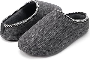 COFACE Chaussons Douillets pour Hommes Chaussons de Maison Confortables à Mousse Mémoire Facile à enfiler Doux pour la Chambre à la Maison pour Hommes Intérieur et Extérieur Taille 40-48