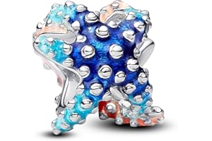 PANDORA Moments 793817C01 - Mini colgante de estrella de mar de plata de ley, compatible con Moments, 9,9x8,6x9,4 mm, Plata de ley, No es una piedra preciosa