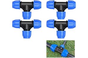 BATHEIDON T-Stück PE Rohr Fitting 20mm x 20mm x 20 mm Verschraubung PN16 DVGW Trinkwasser zertifiziert - 3er-Pack, t stück für wasserleitung für PE80 PE100 Rohre, für Wasserversorgung und Gartenbewässerung