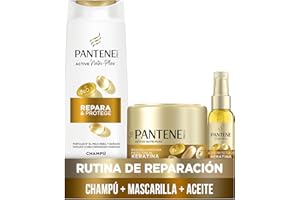 Pantene Pro-V Repara Y Protege Champú 325ml, Mascarilla Protectora De Keratina 300ml, Aceite Protector Keratina 100ml, Para Pelo Seco Y Dañado