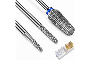 ANRUI 3 Pezzi Punte Fresa Unghie, 3/32 Pollici Punta Fresa Cuticole per Rimuovere Gel Acrilico Cuticole e Strass per Unghie, Punta Fresa Unghie in Carburo di Tungsteno per Uso Domestico Salone