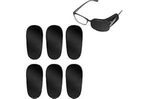 LUTER 6 Pezzi Medio Patch Occhio per Occhiali, Benda per Occhio, Riutilizzabili Benda Sull'Occhio in non Tessuto per Coprire l'Occhio Sinistro Destro per Bambini Adulti Occhio Pigro Ambliopia (Nero)
