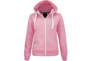 MALAIKA ® Ladies Plain Colour Hoodie Womens Fleece Hooded Top Zip Zipper Hoodie Sweatshirt Available in 22 COLOURS Plus Sizes Small-XXXXXL (UK 6-22)