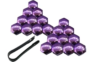 Ioensy 20Pcs Car Wheel Nut Caps Covers Wheel Nut Caps, Bolt Rims Universal Covers, Waterproof Anti Rust Tire Screw Cap Protection Covers, Purple 17mm