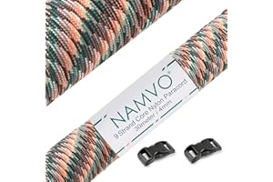 Namvo 550 Paracord Mil Spec Type III 9 Inner Strands Nylon Parachute Cord Strong Breaking Strength 100 Feet Green
