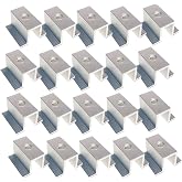20 x Aluminum Photovoltaic Solar Panels Central Clamp Solar Panel Bracket for 30-50mm Modular Height Aluminum Profile Mountin