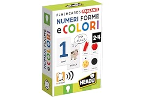 Headu - Flashcards Parlanti Numeri, Forme e Colori, Sviluppa la Logica dei più Piccoli, Gioco Educativo Bambini 2 3 4 anni, Idea Regalo Bambino Bambina, Regalo Natale Pasqua Compleanno, Made in Italy