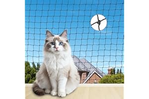 SUCCEFORT Cat Net for Balcony, 3 x 6 m Cat Net, Steel Wire Reinforced, Anti-Fall Net for Pets, Balcony Net, Cats Tear-Resistant for Balcony, Window, Patio