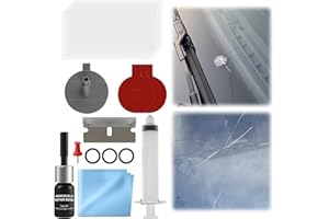 Dongcill Kit de réparation de pare-brise, kit de réparation de pare-brise, anti-éclats de pierre, réparation de rayures, trous, toiles d'araignée, fissures et fissures en forme d'étoile