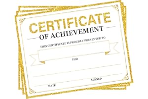 ADDUSTER 30 Pieces Certificate of Achievement Student Awards Certificates Paper Month Certificates 8.5 x 11 Inch (Gold)