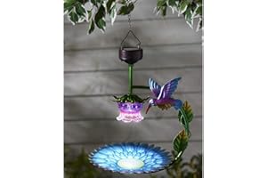 Bloomingtons Direct LED Solar Powered Hanging Bird Bath Automatic Solar Garden Light with Vibrant Colors