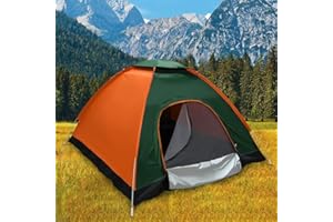 HJZ Tente de Camping, Tente dôme 3-4 Personnes, Ultra Légère Portable, Anti-UV et Étanche, Tente Instantanée Pop Up, pour Randonnée, Pique-Nique, Alpinisme, Plage, Camping Familiale Outdoor 203x203x135cm