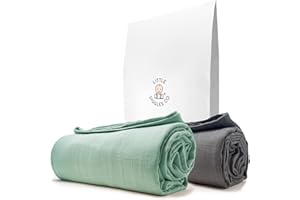 Little Giggles Co.® Large Muslin Cloths for Baby 120 x 120cm - Baby Muslins Pack, Swaddle Blanket 0-3 months, Baby Essentials for Newborn, Newborn Receiving Blankets