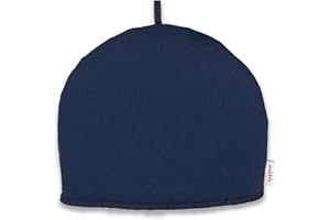 Muldale Blue Tea Cosy for Teapot Large in Oxford Navy - Insulated 100% Cotton Extra Thick Wadding - Designed in England - Tea Cosy Covers Fit 1 to 6 Cup