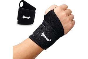 ipow 2er Handgelenkbandage Handgelenkstütze einstellbare atmungsaktive Handgelenk Unterstützung für Sport, Fitness, Bodybuilding - Schwarz Rot Orange