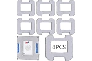 CHMISS 8Pcs Ersatz Wischtücher,Reinigungspad Ersatzteilem,Reinigungstuch für Ecovacs Winbot,Tuch Zubehörteile kompatibel,Reinigungspads Wischtuch Ersatz,für W1 / W1 Pro Fenster Staubsauger Roboter(Hellgrau)