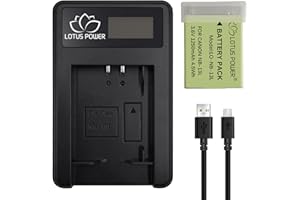 LOTUS POWER NB13L Batterie & Ladegeräte-Set, NB-13L Einzelladegerät und Wiederaufladbare Batterie 1250 mAh Kompatibel mit Canon PowerShot SX720 HS / SX620 HS / G5X / G9X / G7X / G7X Mark II (1 Ladegerät & 1 Akku)