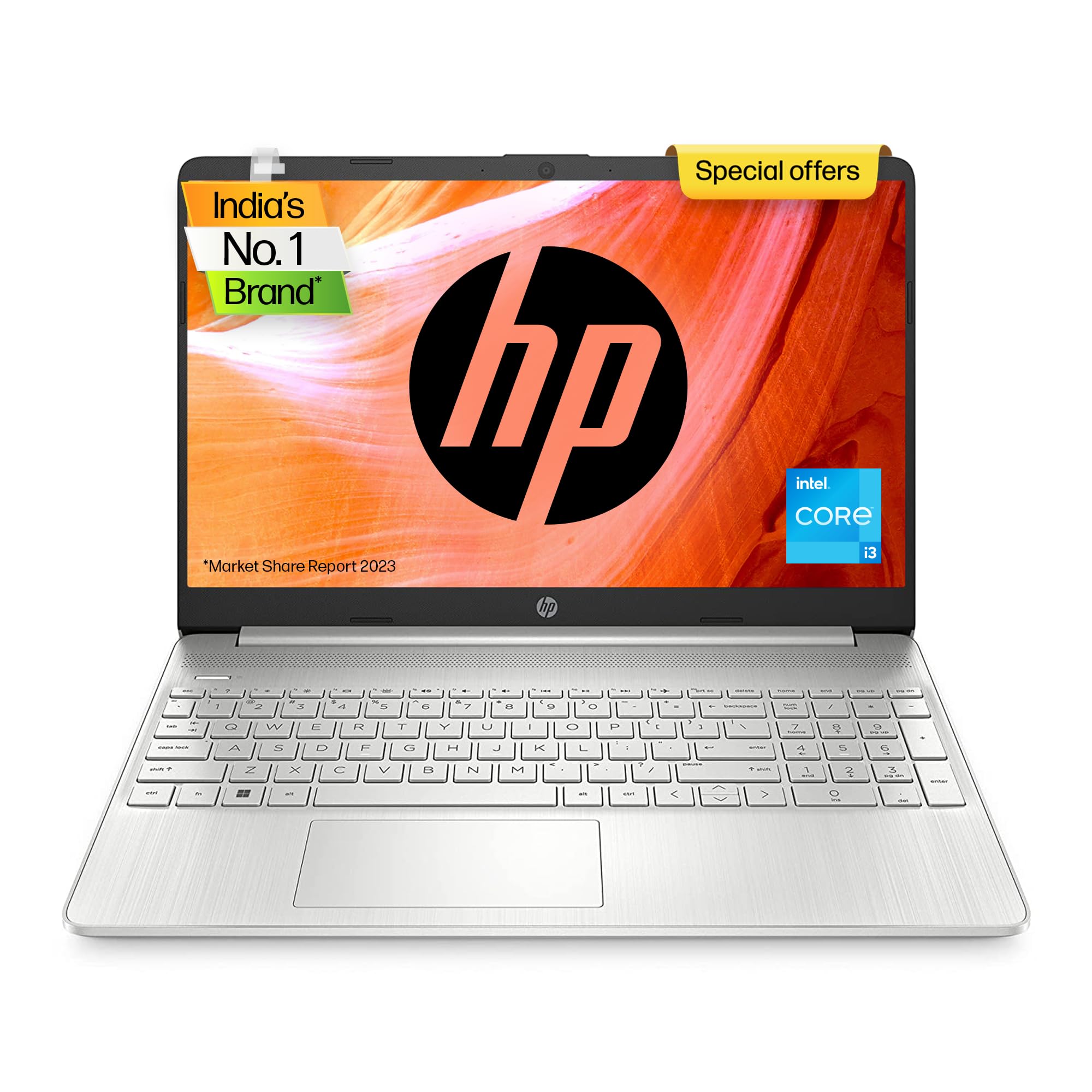 HP Laptop 15s, 12th Gen Intel Core i3-1215U, 15.6-inch (39.6 cm), FHD, 8GB DDR4, 512GB SSD, Intel UHD Graphics, Backlit KB, T